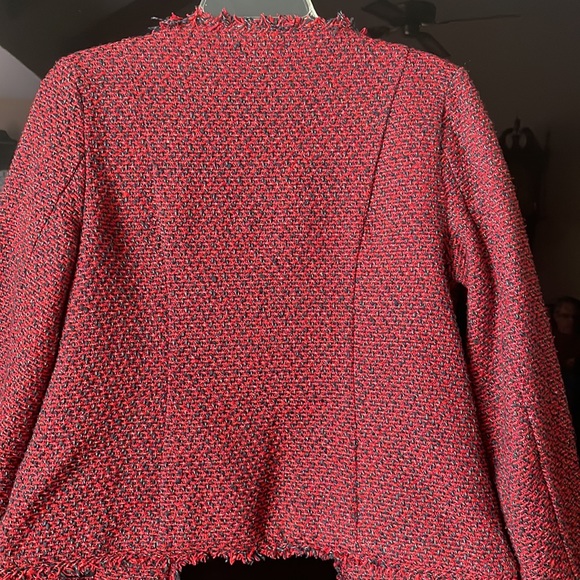 Monteau Red Blazer twist Jacket Size Medium - Picture 7 of 17